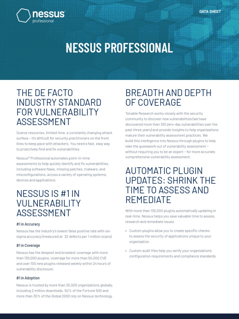 DataSheetNessus Professional PDF Vulnerability Malware