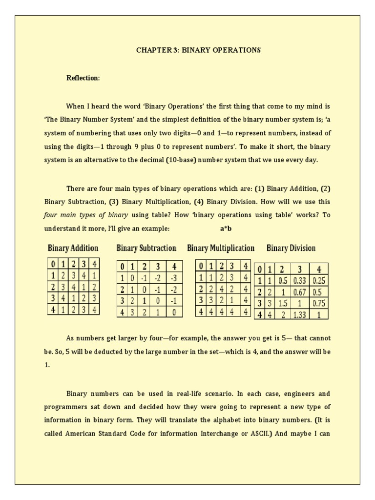 Binary Operations Explained | PDF