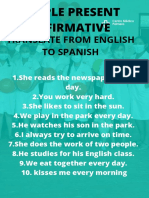 Translate From English To Spanish: Simple Present Affirmative