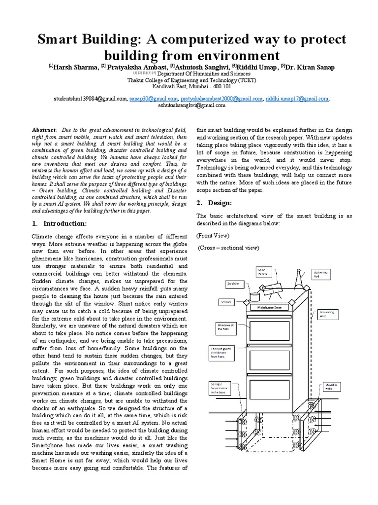 Smart Building: A Computerized Way To Protect Building From Environment ...