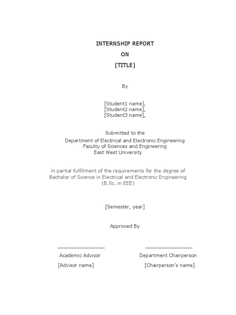 Internship Report in Electrical Engineering | PDF | Undergraduate ...