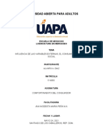 Influencia variables externas consumidor