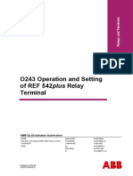 O243 Operation and Setting of REF 542plus Relay Terminal: ABB Oy Distribution Automation