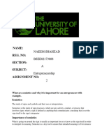Name: Reg. No: Section: Subject: Assignment No:: Naeem Shahzad BSEE02173088 A Entrepreneurship 2