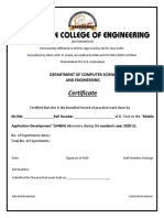 Certificate: Department of Computer Science and Engineering