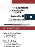 CSC2073 - Lecture 42 (SW Testing - White Box Testing, CFG, Code Coverage)