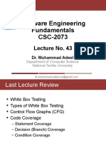 CSC2073 - Lecture 43 (SW Testing - White Box Testing, Basic Path Box Testing)