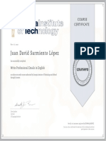Juan David Sarmiento López: Course Certificate