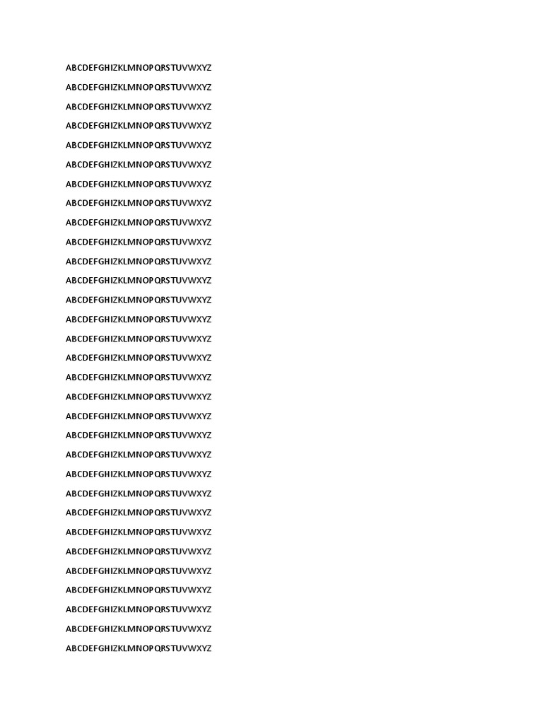 Alphabet Sequence Document | PDF