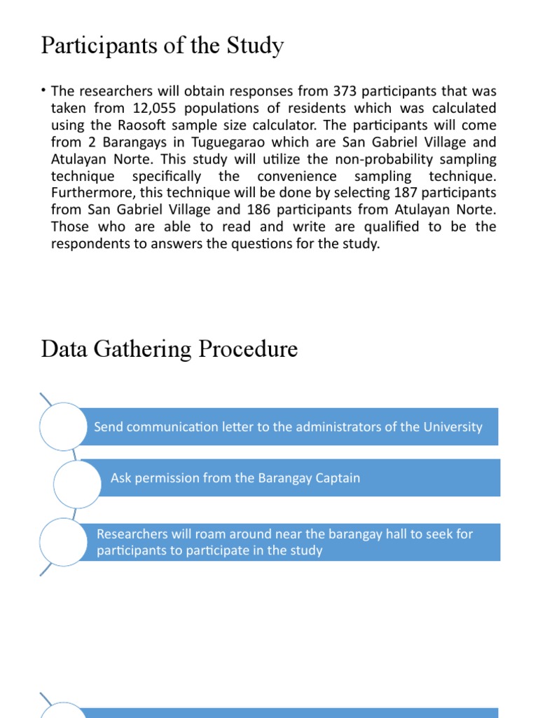 Participants of The Study | PDF