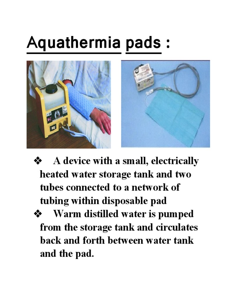Aquathermia Pads A Device With A Small, Electrically PDF