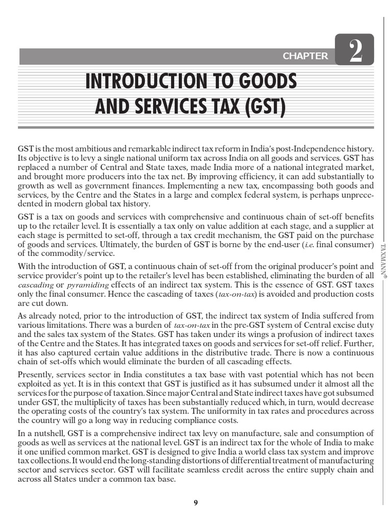 Introduction to Goods and Services Tax | PDF | Indirect Tax | Value ...