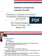 The Institutions of American Economic Growth: Prof. Wojciech Bieńkowski Warsaw University - OSA Spring, 2016