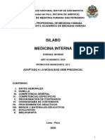 Aprobado SILABO CURSO Medicina Interna UNMSM 2020 Semipresencial 