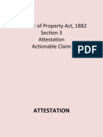 Transfer of Property Act, 1882 Section 3 Attestation Actionable Claim