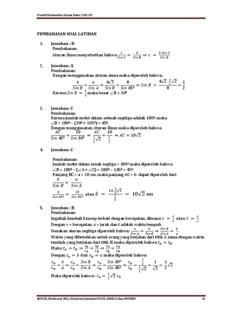 Modul Matematika Umum Kelas X Kd 3 9 Pdf