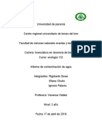 Informe 11 de Contaminacion de Agua Ecologia