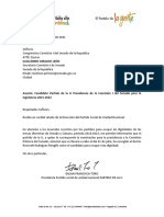 Carta Postulación Presidencia Comisión I Senado
