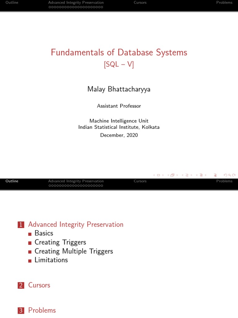 Fundamentals of Database Systems: (SQL - V) | PDF | Databases ...