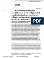 Comparación Metabolómica de La Carne de Origen Vegetal y La Carne de Animales Alimentados Con Pastura