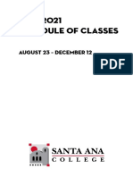 Fall 2021 Schedule of Classes: August 23 - December 12
