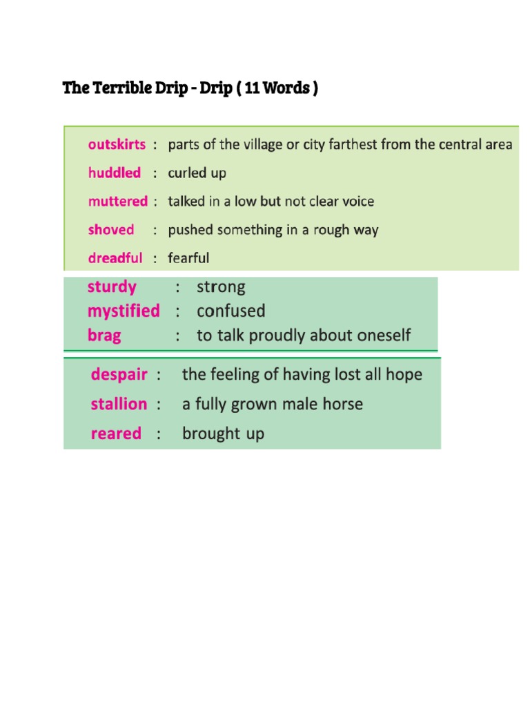 The Terrible Drip - Drip (11 Words) | PDF