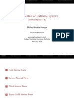 Fundamentals of Database Systems: (Normalization - II)
