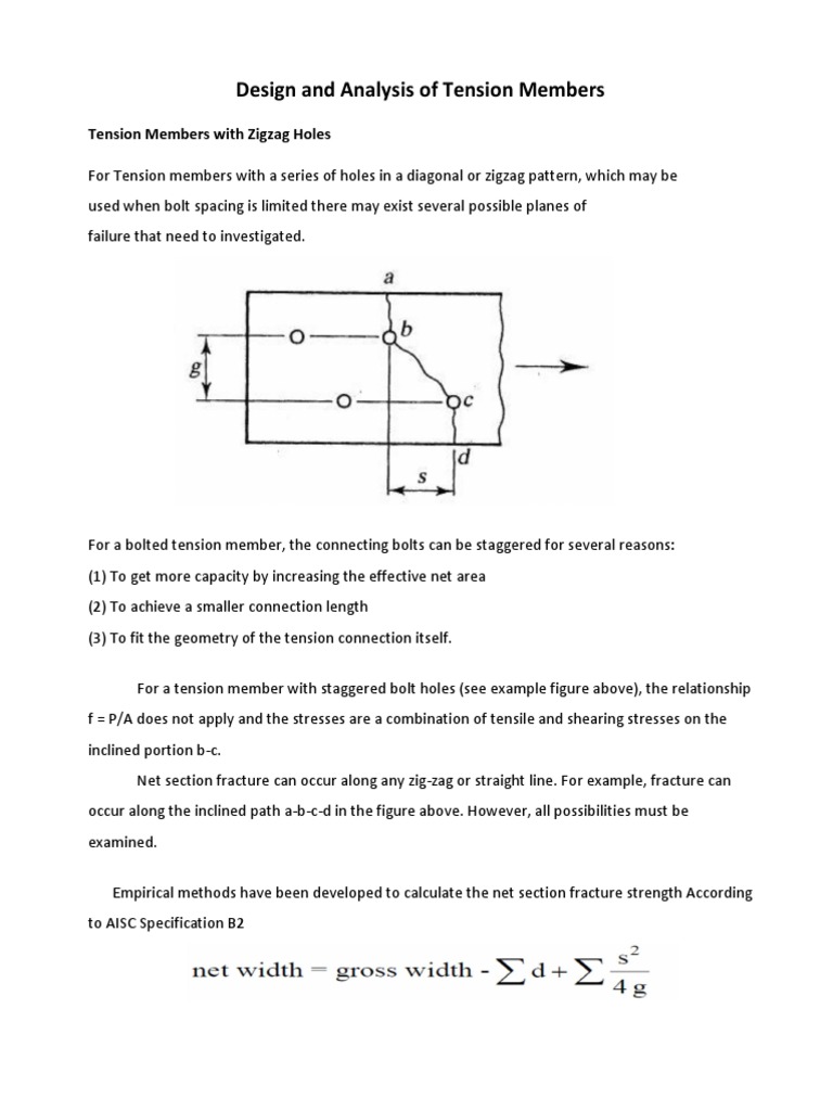 Module 2a (Tension Members With Staggered Holes) | PDF | Tension ...