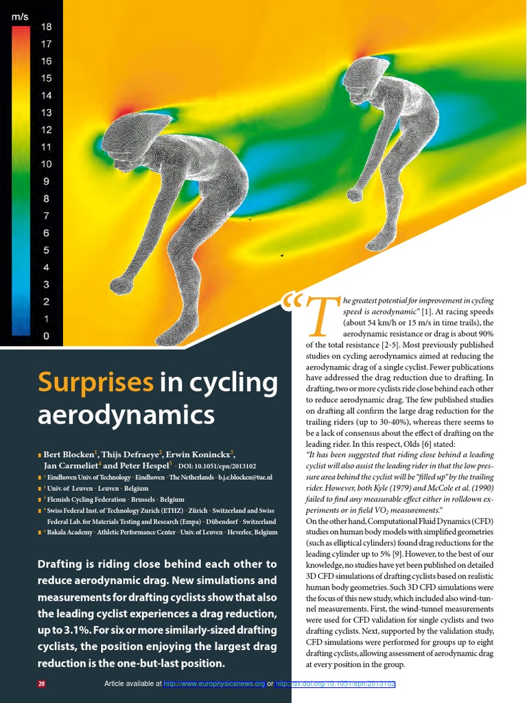 Cycling Aerodynamics: Drafting Effects | PDF | Wind Tunnel ...