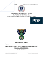 Especificaciones Tecnicas REFUERZO ESTRUCTURAL