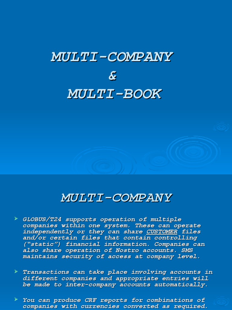 Multi-Company and Multi-Book Setup in GLOBUS | PDF | Debits And Credits ...