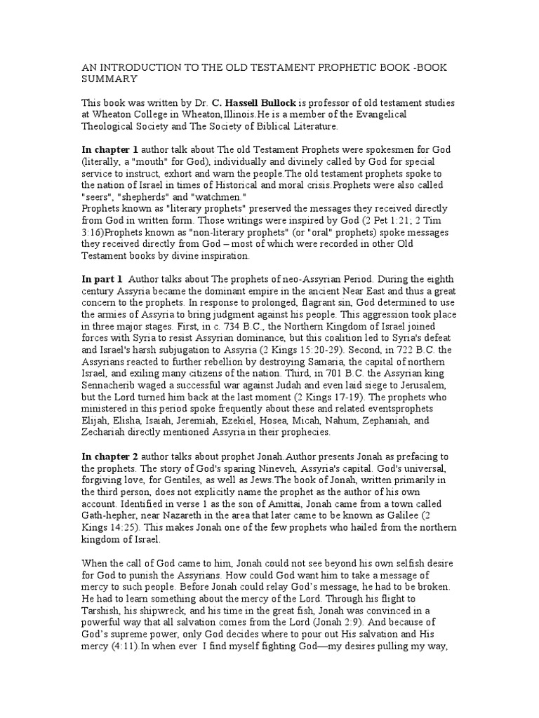 An Introduction To The Old Testament Prophetic Boo | PDF | Book Of ...