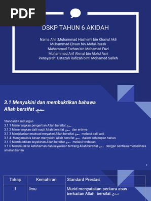 DSKP Akidah T6  PDF