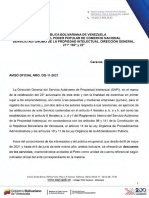 Aviso Oficial Director General DG-11 Disminución de Los Servicios