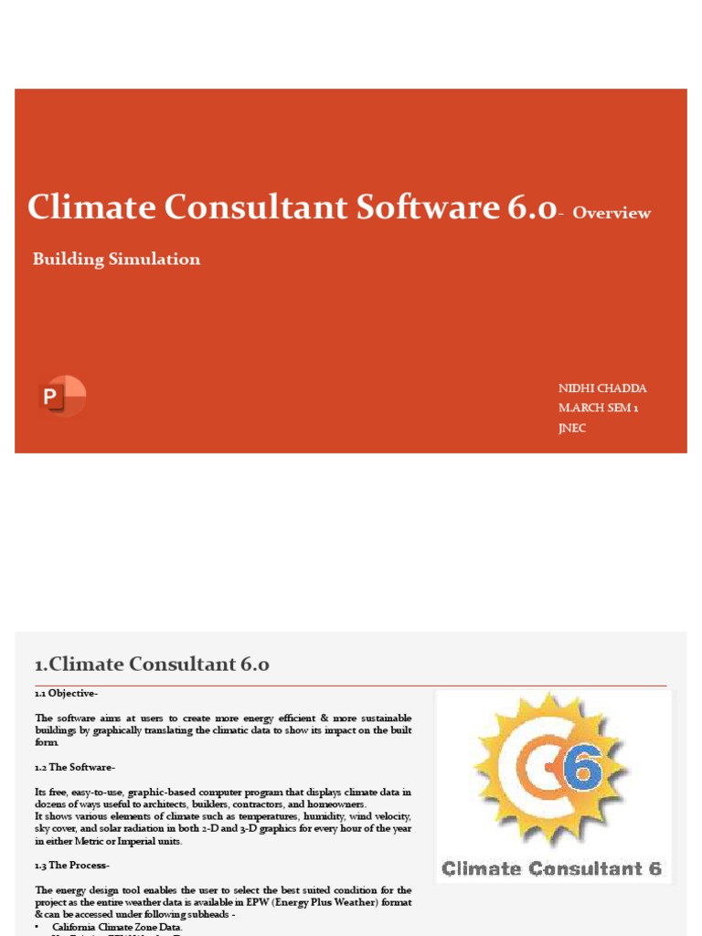Overview of Climate Consultant 6.0 | PDF | Climate | Humidity