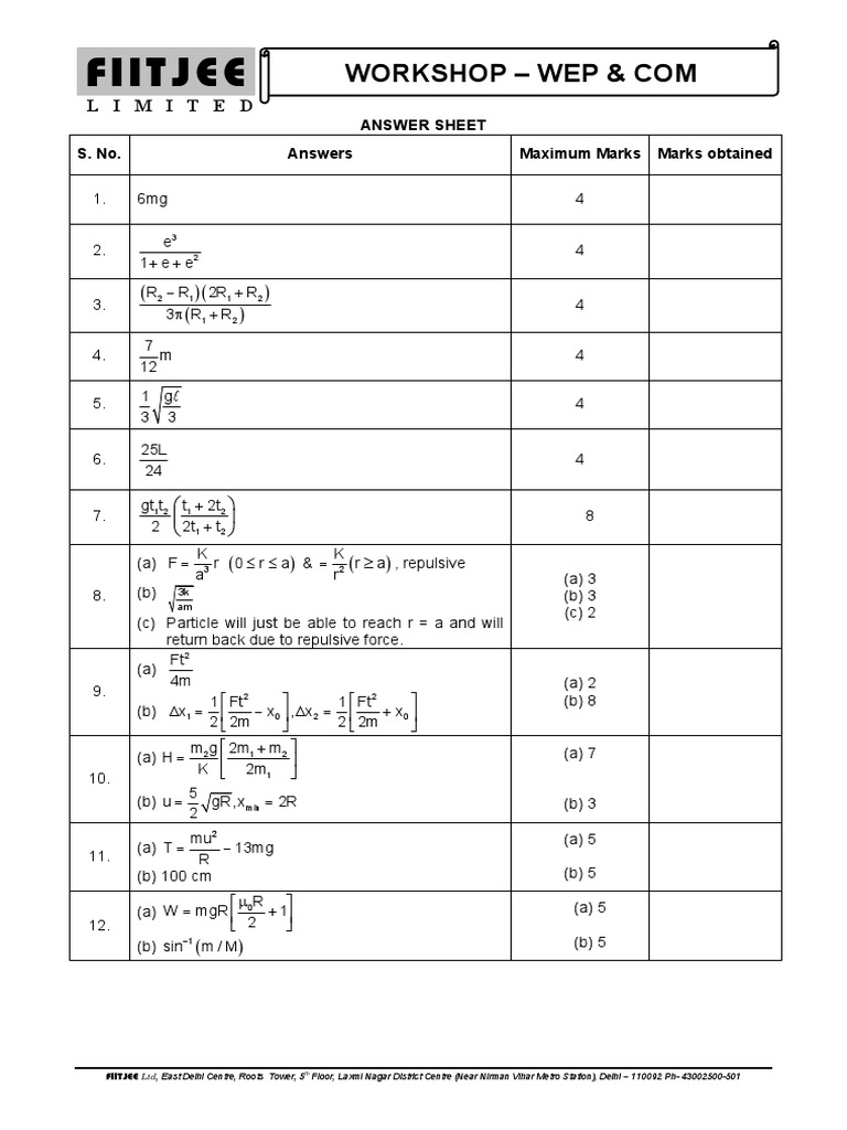 & WEPSM 240920 ANSWER KEY PDF