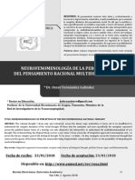 Neurofenomenologia de La Percepcion Del Pensamiento DR Oscar Fernandez Galindez