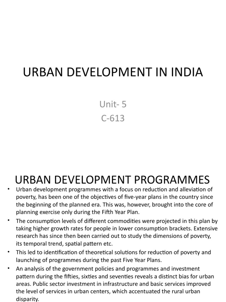 Urban Development and Slum Solutions in India | PDF | Slum | Urbanization
