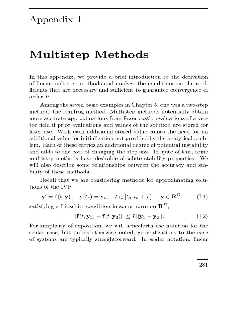 Multistep Methods: Appendix I | PDF | Mathematical Relations ...