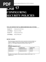 Configuring Security Policies: This Lab Contains The Following Exercises and Activities