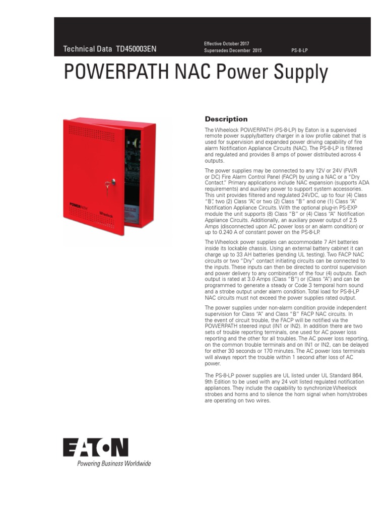 Powerpath Nac Power Supply Data Sheet TD450003EN PDF Power Supply
