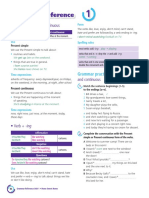 Grammar Reference: - Present Simple and Continuous