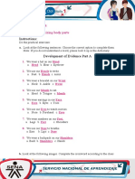 Learning Activity 4 Evidence: Recognizing Body Parts: Instructions