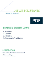 Control of Air Pollutants: Module VI - Lecture 2