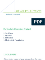 Control of Air Pollutants: Module VI - Lecture 1