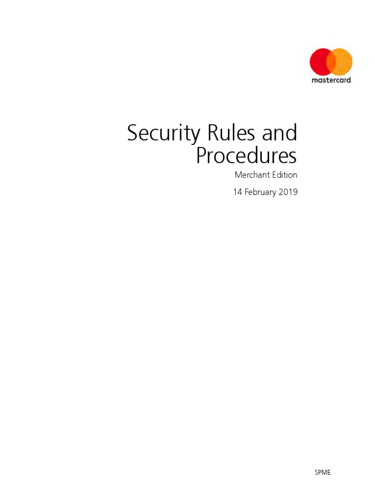 Mastercard Security Rules and Procedures PDF Personal