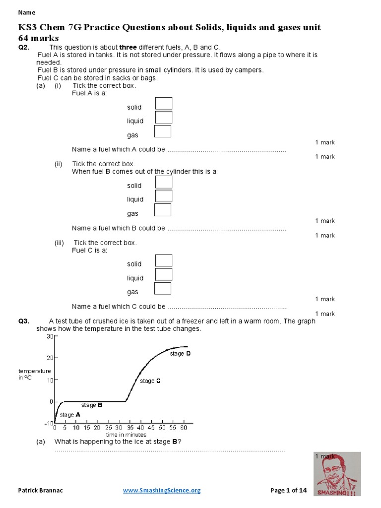 Ks3 Chem 7g Eq 64marks Solids Liquids and Gases Only 14pgs 3 PDF