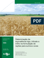 Determinação Da Equivalência Trigo, Triticale e Milho Na Formulação de Rações para Suínos e Aves