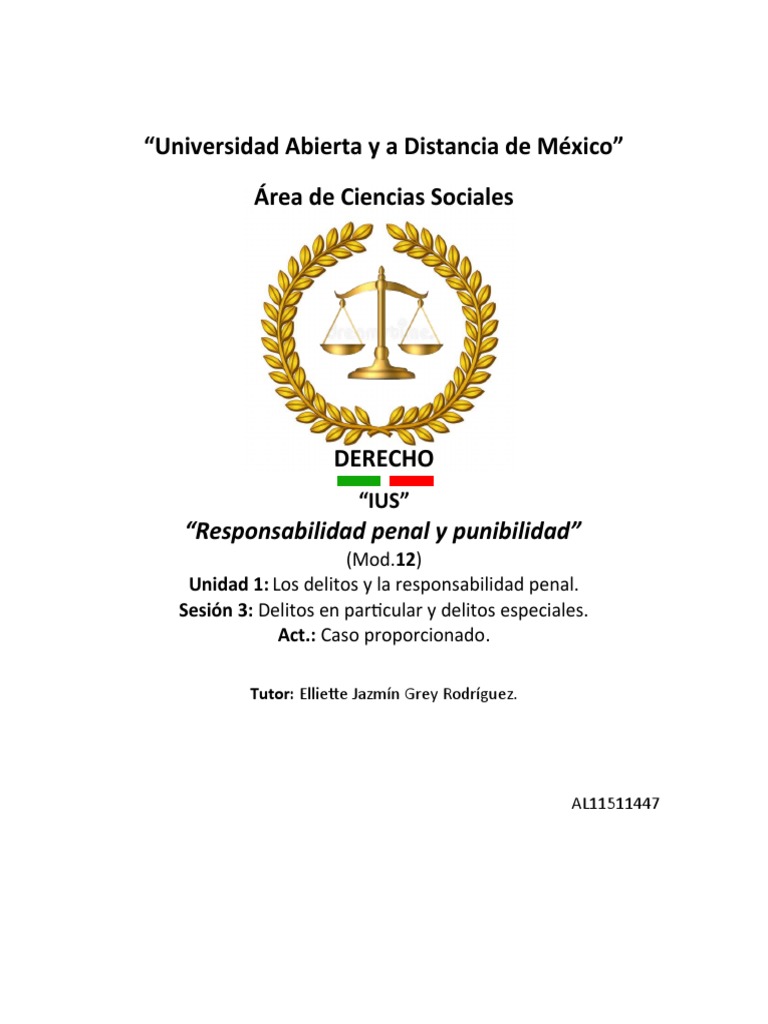 Delitos y Responsabilidad Penal en México | PDF | Derecho penal | Robo