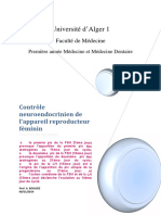 Contrôle Neuroendocrinien de L - Appareil Reproducteur Féminin (Polycopié) (PR BOUAZIZ)